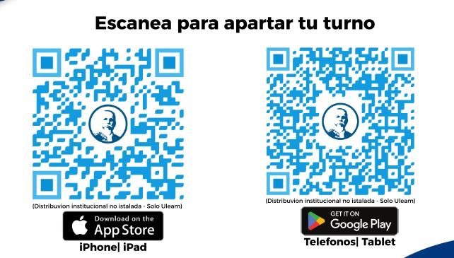 Códigos QR para descargar la aplicación DBANU ULEAM